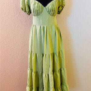 Princess Polly Danny Light‎ Green Maxi Dress